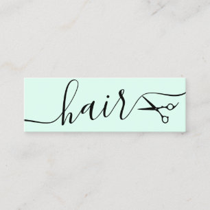 Minitarjeta De Visita Elegante peinado de tijeras verdes y negras