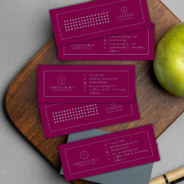 Minitarjeta De Visita Elegante Personalizado de Monograma Moderno Rojo