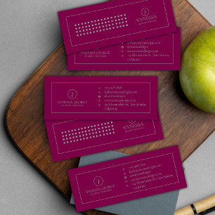 Minitarjeta De Visita Elegante Personalizado de Monograma Moderno Rojo