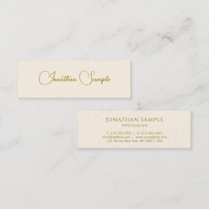 Minitarjeta De Visita Elegante plantilla de texto de estilo dorado de la