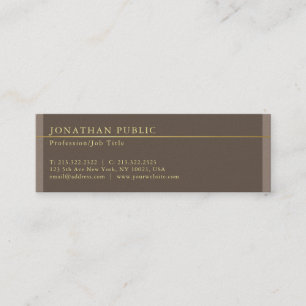 Minitarjeta De Visita Elegante Profesional Brown Pearl Finish Luxury