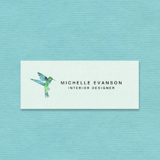 Minitarjeta De Visita Elegante profesional con el logotipo de Hummingbir