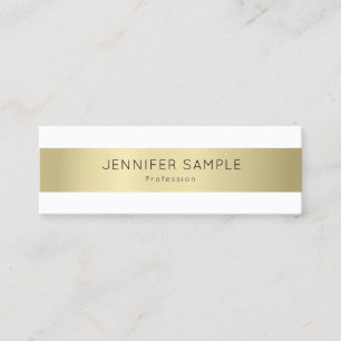 Minitarjeta De Visita Elegante Profesional con Estilo Dorado Simple Mode