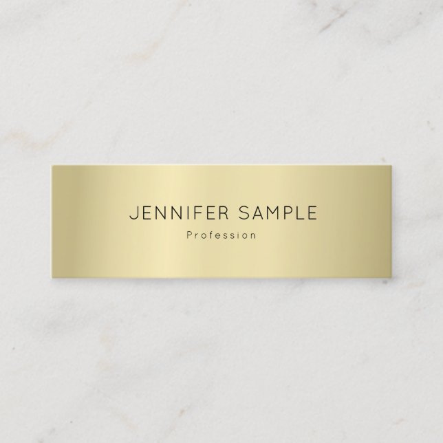 Minitarjeta De Visita Elegante Profesional De Estilo Oro Elegante Llanto (Anverso)