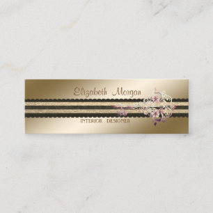 Minitarjeta De Visita Elegante Profesional Estilo Floral Llave