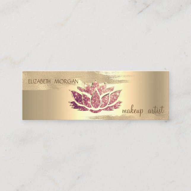 Minitarjeta De Visita Elegante Relieve metalizado dorado Broche de pince (Anverso)