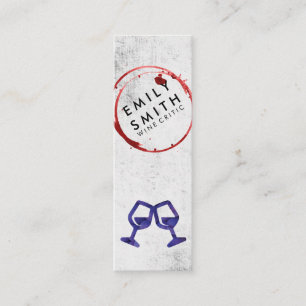 Minitarjeta De Visita Elegante Rústico de Vino   Tostadas   Wine Stain