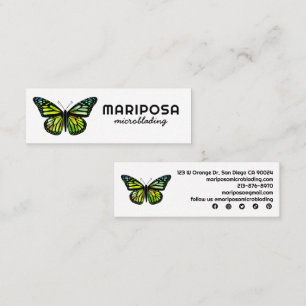 Minitarjeta De Visita Elegante salón de belleza monarca mariposa estetic