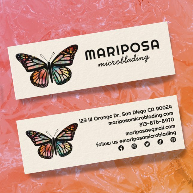 Minitarjeta De Visita Elegante salón de belleza monarca mariposa estetic (Subido por el creador)