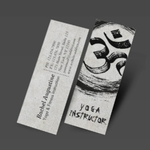 Minitarjeta De Visita Elegante Símbolo de instrucción de YOGA caligrafía