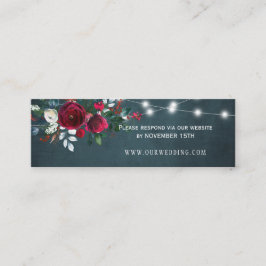 Minitarjeta De Visita Elegante sitio web de boda floral de invierno RSVP