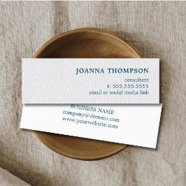 Minitarjeta De Visita Elegante textura simple consultor azul blanco