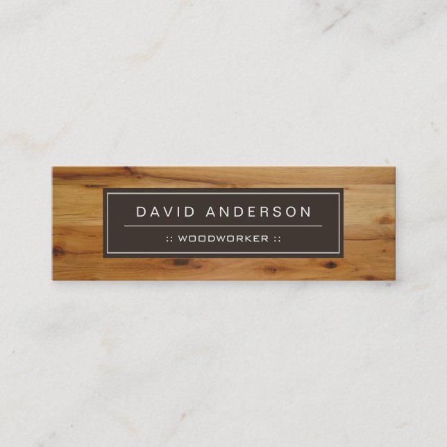 Minitarjeta De Visita Elegante Wood Grain Woodgrain Look Mini Compact (Anverso)