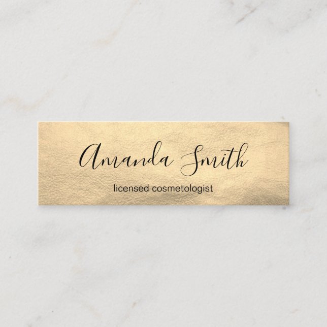 Minitarjeta De Visita Elegante y elegante (dorado) (Anverso)