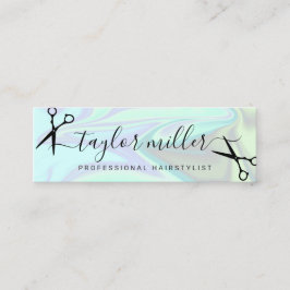 Minitarjeta De Visita Elegante y elegante peluquería holográfica