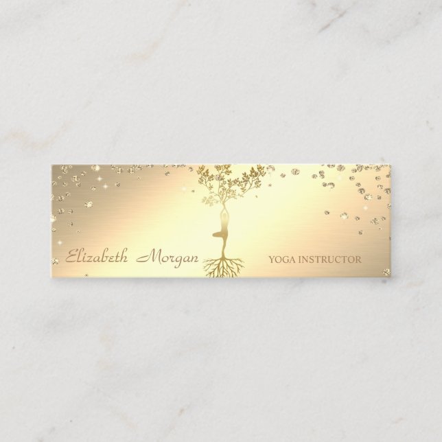Minitarjeta De Visita Elegante y elegante silueta de árbol de diamantes  (Anverso)