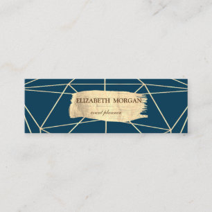 Minitarjeta De Visita Elegante y moderno cepillo de oro de corte geométr