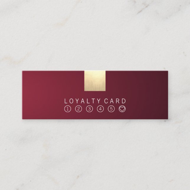 Minitarjeta De Visita Elegante y moderno Wine Gradient Gold Loyalty Punc (Anverso)
