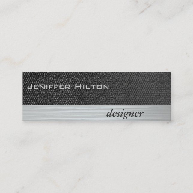 Minitarjeta De Visita Elegante y profesional textura gris de lujo (Anverso)