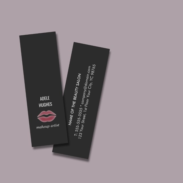 Minitarjeta De Visita Elegante y simple artista de maquillaje de labios  (Subido por el creador)
