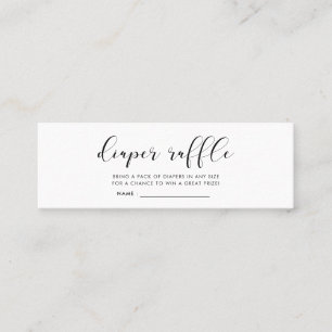 Minitarjeta De Visita Elegante y simple boleto de rifa para pañales para
