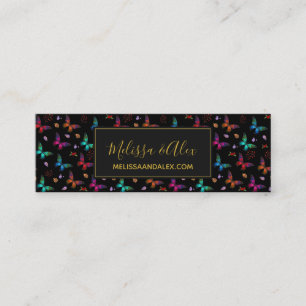 Minitarjeta De Visita Elegantes mariposas coloridas sobre Personalizado