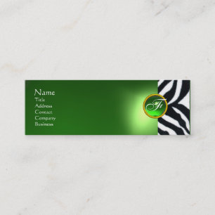 MINITARJETA DE VISITA EMERALD GREEN BLANCO NEGRO ZEBRA FUR MONOGRAM