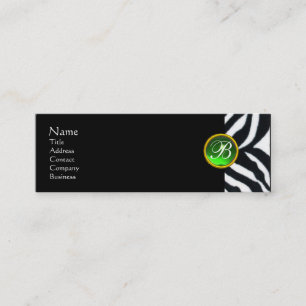 MINITARJETA DE VISITA EMERALD GREEN BLANCO NEGRO ZEBRA FUR MONOGRAM