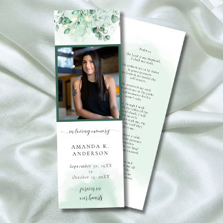 Minitarjeta De Visita En la memoria amorosa Eucalyptus Greenery Bookmark