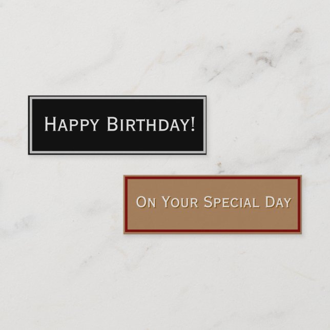 Minitarjeta De Visita En tu Día Especial/Feliz Cumpleaños (Anverso / Reverso)