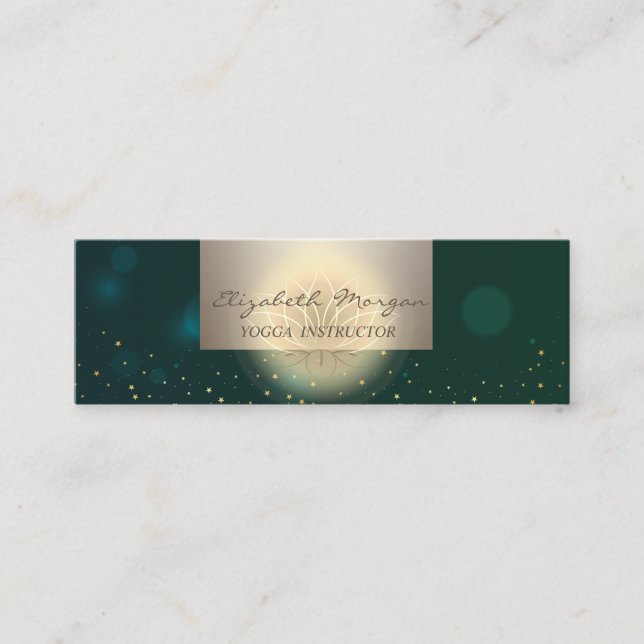 Minitarjeta De Visita Encanto profesional,Lotus Flower Stars Green (Anverso)