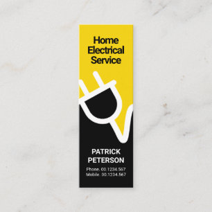 Minitarjeta De Visita Enchufe de alimentación eléctrica amarillo brill