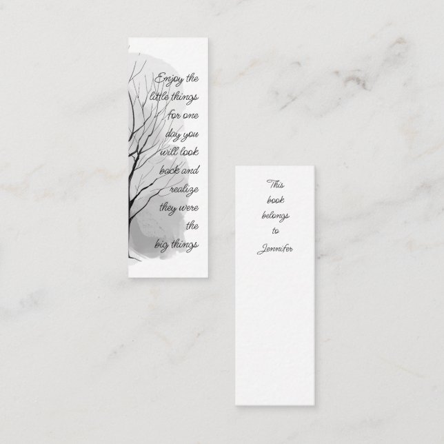 Minitarjeta De Visita Enjoy Little Things Inspirational Life Quote  (Anverso / Reverso)
