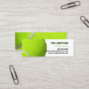 Minitarjeta De Visita entrenador profesional de tenis pelota de tenis