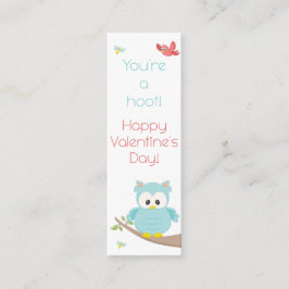 Minitarjeta De Visita ¡Eres un Hoot! Owl Valentine Bookmark