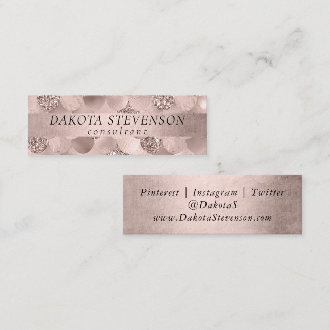 Minitarjeta De Visita Escala de Mermaid Posh | Dusty Terracotta Peach Sh (Anverso / Reverso)