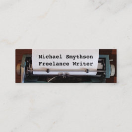 Minitarjeta De Visita Escritor autor retro máquina de escribir sobre mad