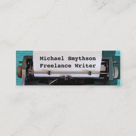 Minitarjeta De Visita Escritor escritor retro máquina de escribir sobre