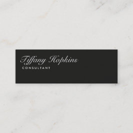 Minitarjeta De Visita Escritura a mano Llanura Gris Oscuro Moderno Femin