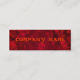 Minitarjeta De Visita Espectros de cráneo Rojo de piel negra horizontal