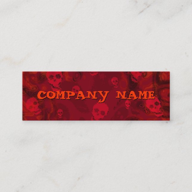Minitarjeta De Visita Espectros de cráneo Rojo de piel negra horizontal (Anverso)