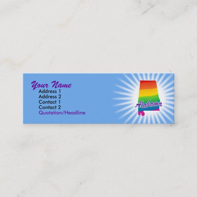 Minitarjeta De Visita Estado Arcoiris De Alabama (Anverso)