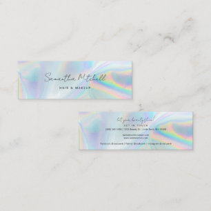 Minitarjeta De Visita Estilista de Maquillaje de Estética Moderna Hologr