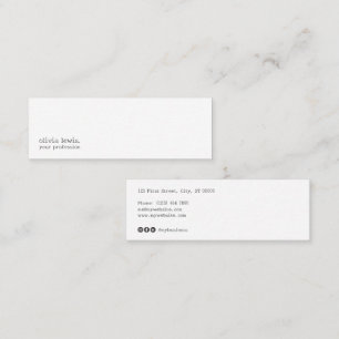 Minitarjeta De Visita Estilo de Máquina de Escribir Editorial Minimalist