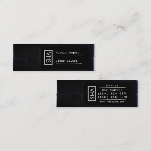 Minitarjeta De Visita Estilo divertido de la falsa mirada de VHS (Anverso / Reverso)