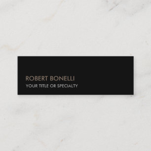 Minitarjeta De Visita Estilo negro moderno y delgado
