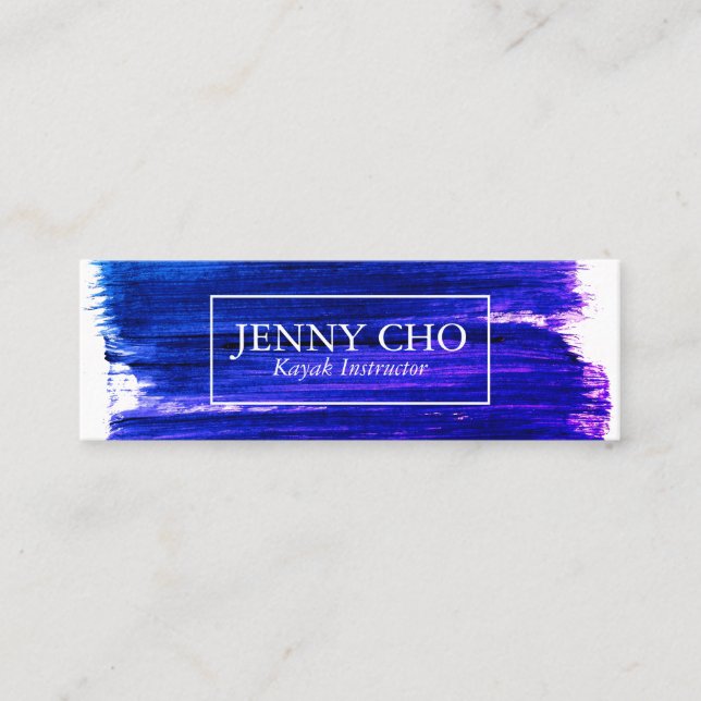 Minitarjeta De Visita Estriba de pintura púrpura pintada a mano (Anverso)