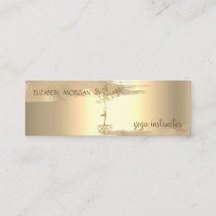 Minitarjeta De Visita Estrollo de cepillo de Relieve metalizado dorado, 