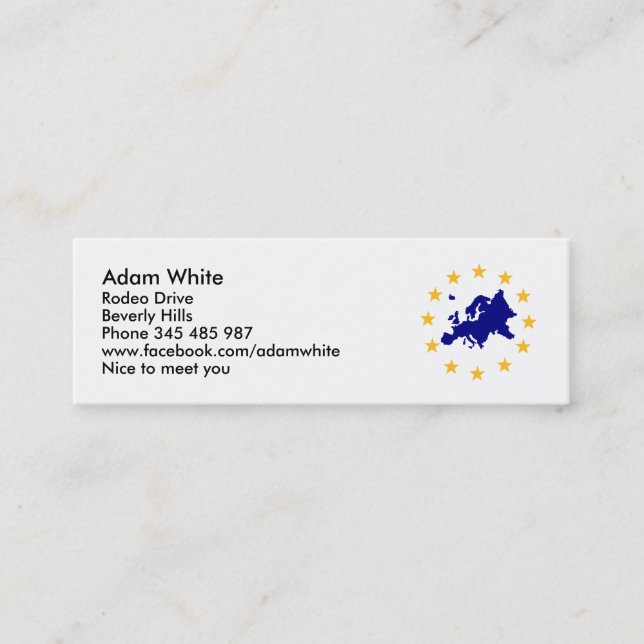 Minitarjeta De Visita Europa (Anverso)