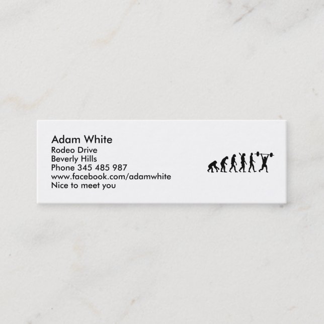 Minitarjeta De Visita Evolución del levantamiento de pesas (Anverso)